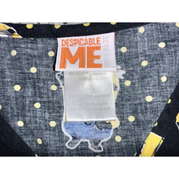 Women's Scrubs Medical Despicable Me Minion All Over Print Black Yellow Size Lg - Picture 4 of 9